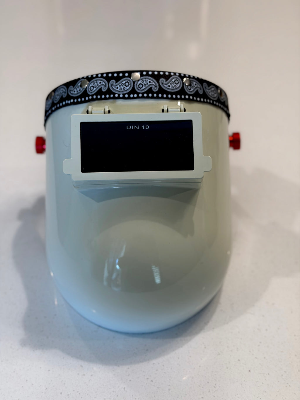 Chopped Sugar Scoop White Welding Hood